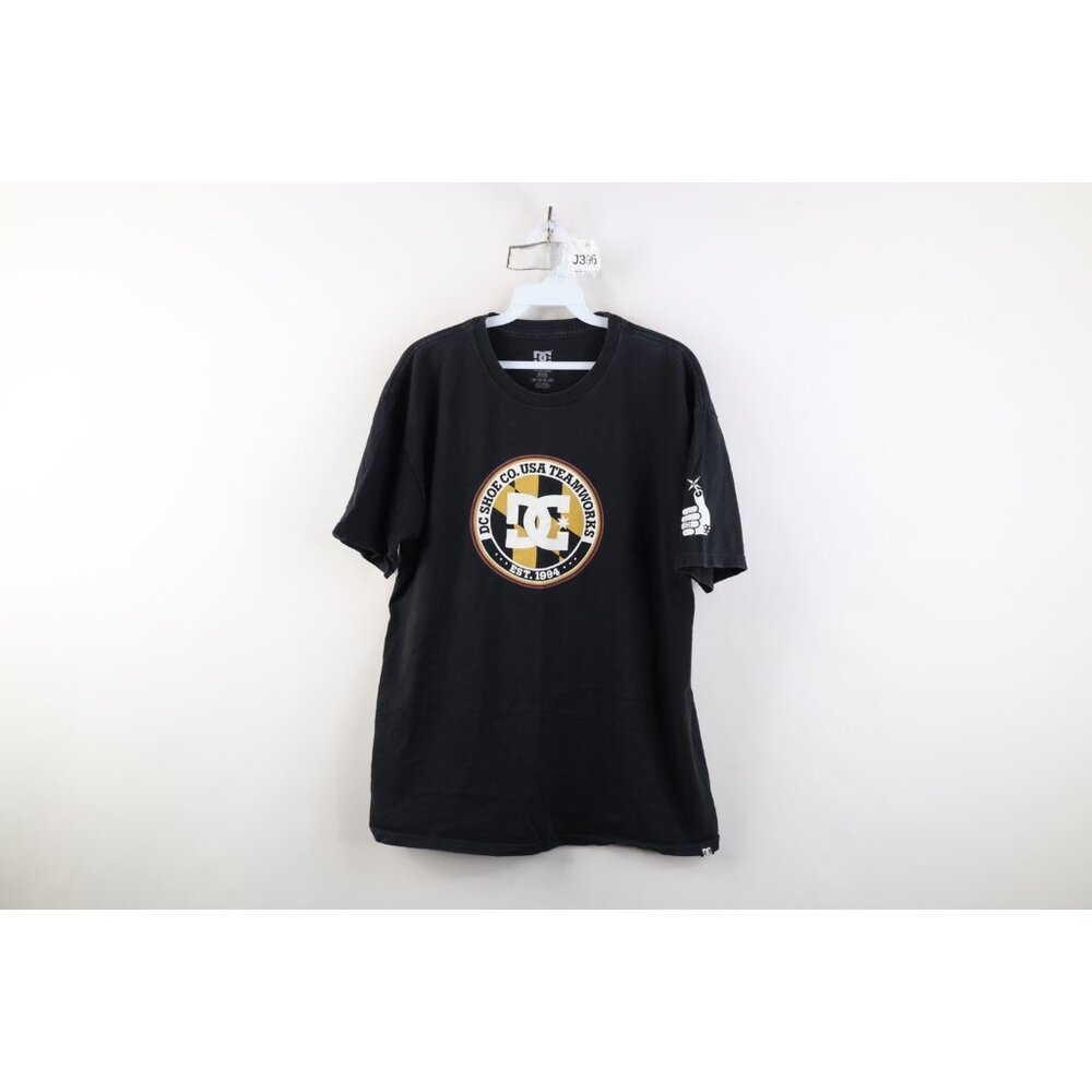 Vtg Y2k Dc Shoes Teamworks Mens Large Faded Ken Block Pastrana Rally Car T-Shirt